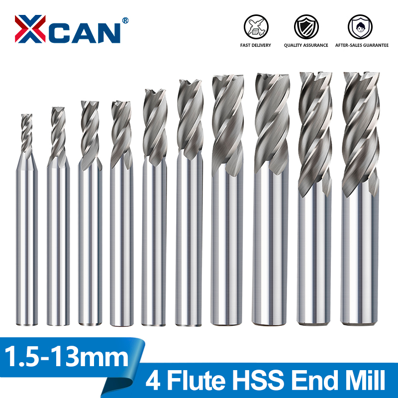End Mill Set - XCAN HSS fraise 4 cannelures fraise