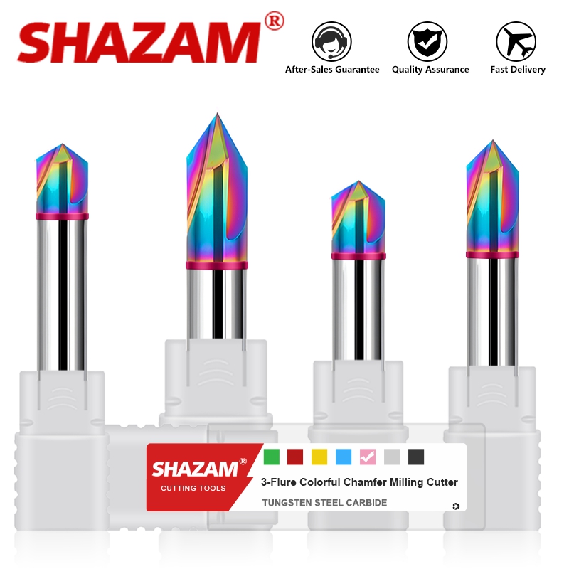End Mill Set - SHAZAM-Fraise à chanfrein à rainure droite,