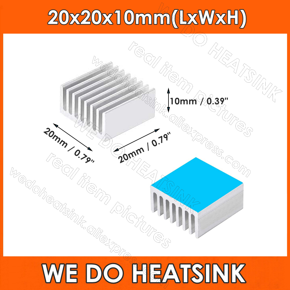 Aluminium Extrusion - Dissipateur thermique en aluminium auto-adhésif argenté,