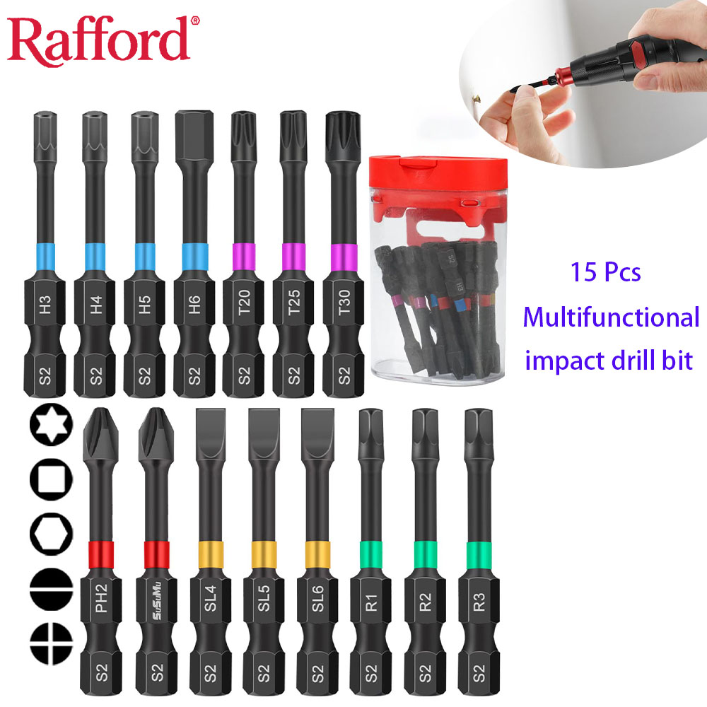 Drill Bit Set - Rafford 15 pièces jeu d'embouts de