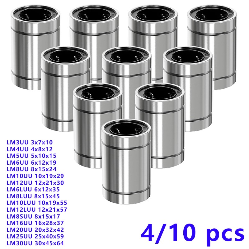 Lm8Uu Bearing - 4/10 pièces LM8UU LM10UU LM16UU LM12UU